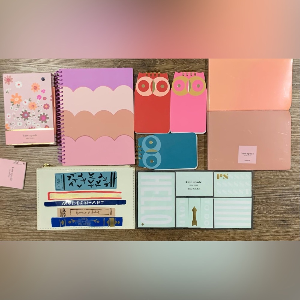 NWT/NWOT, Kate Spade- Bundle of Notebooks, Pads, Pencil Case, & Sticky Notes